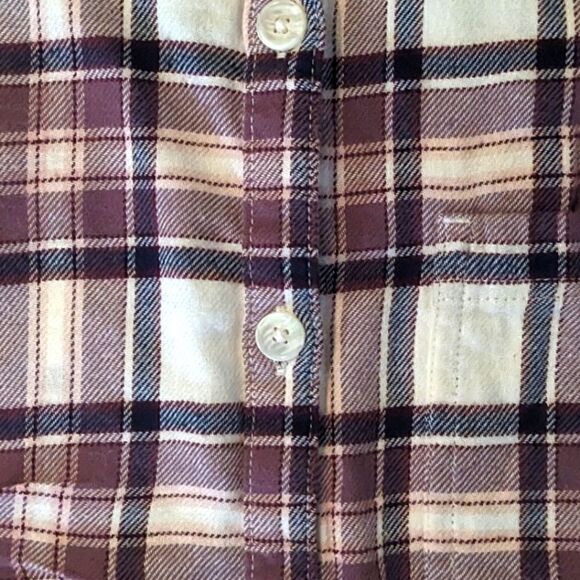 Dickies Women's S 100% Cotton Flannel Plaid Button Down Collared Shirt - Picture 2 of 9